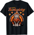 Happy Thanksgiving Cat Turkey Day Fall Women Girls Kids Men T-Shirt
