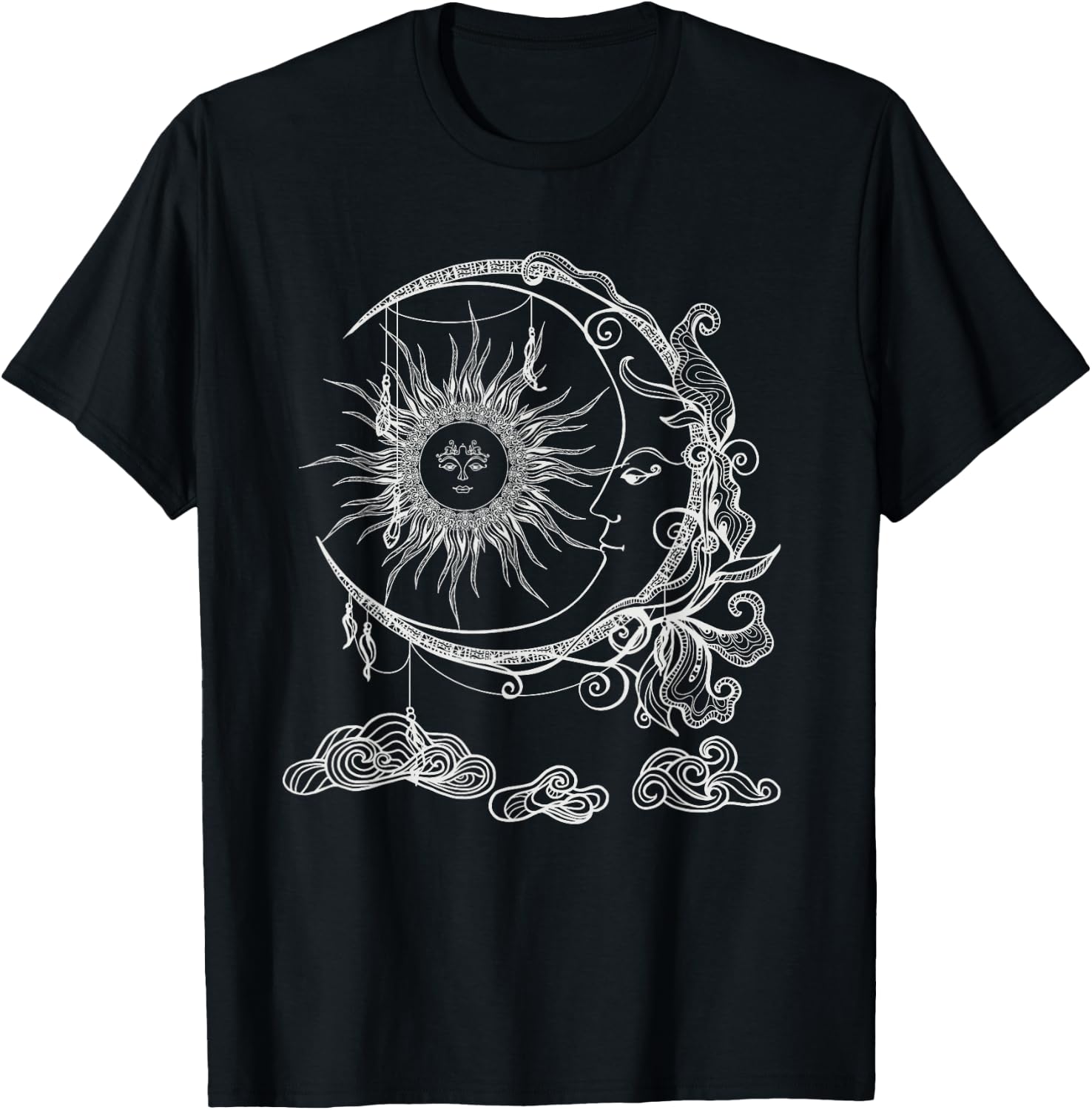 Space Celestial Bodies Sun Moon Boho Luna Solar Astronomy T-Shirt