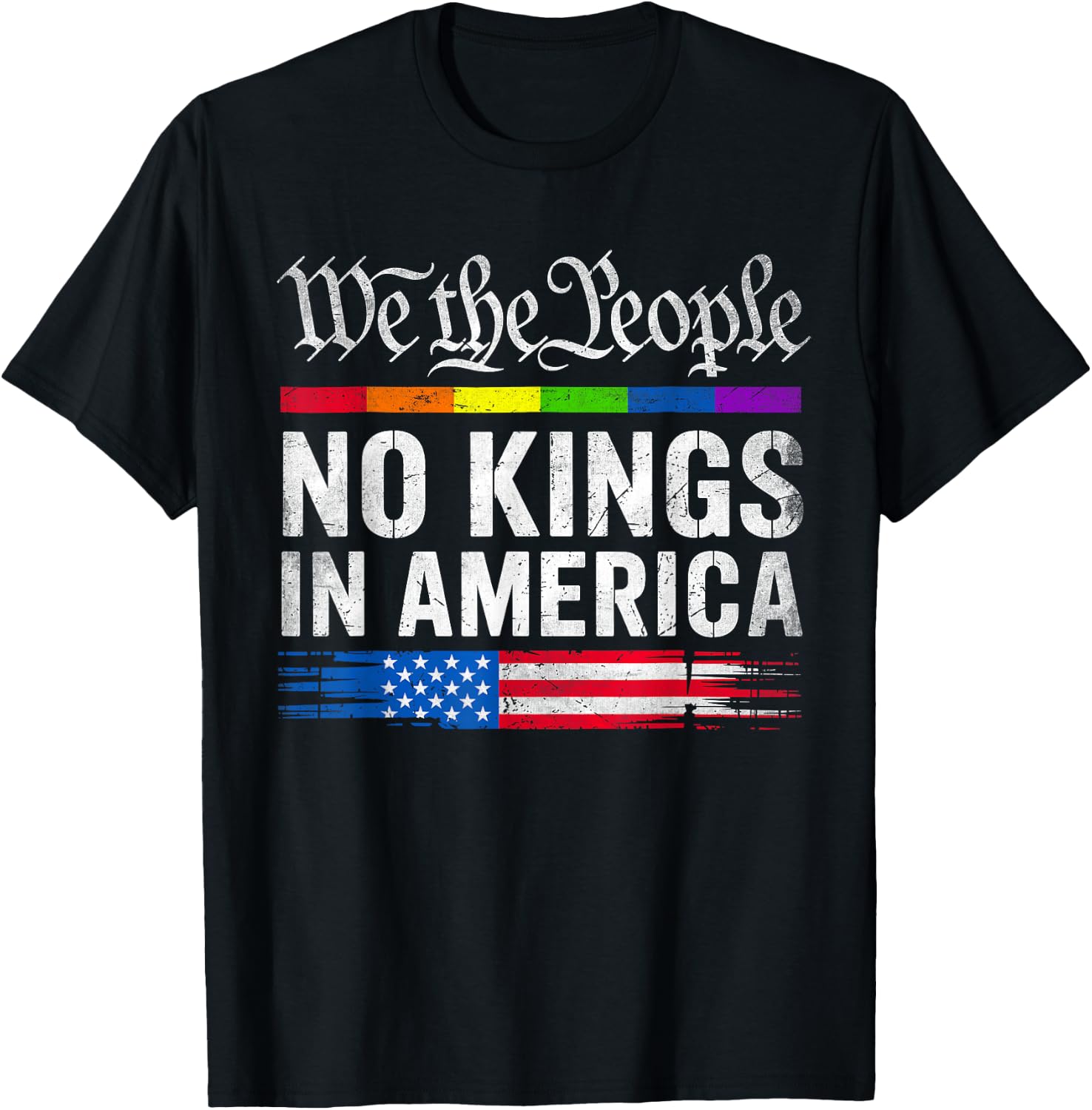 No Kings In America Patriotic Pro-Democracy Protest June 14 T-Shirt