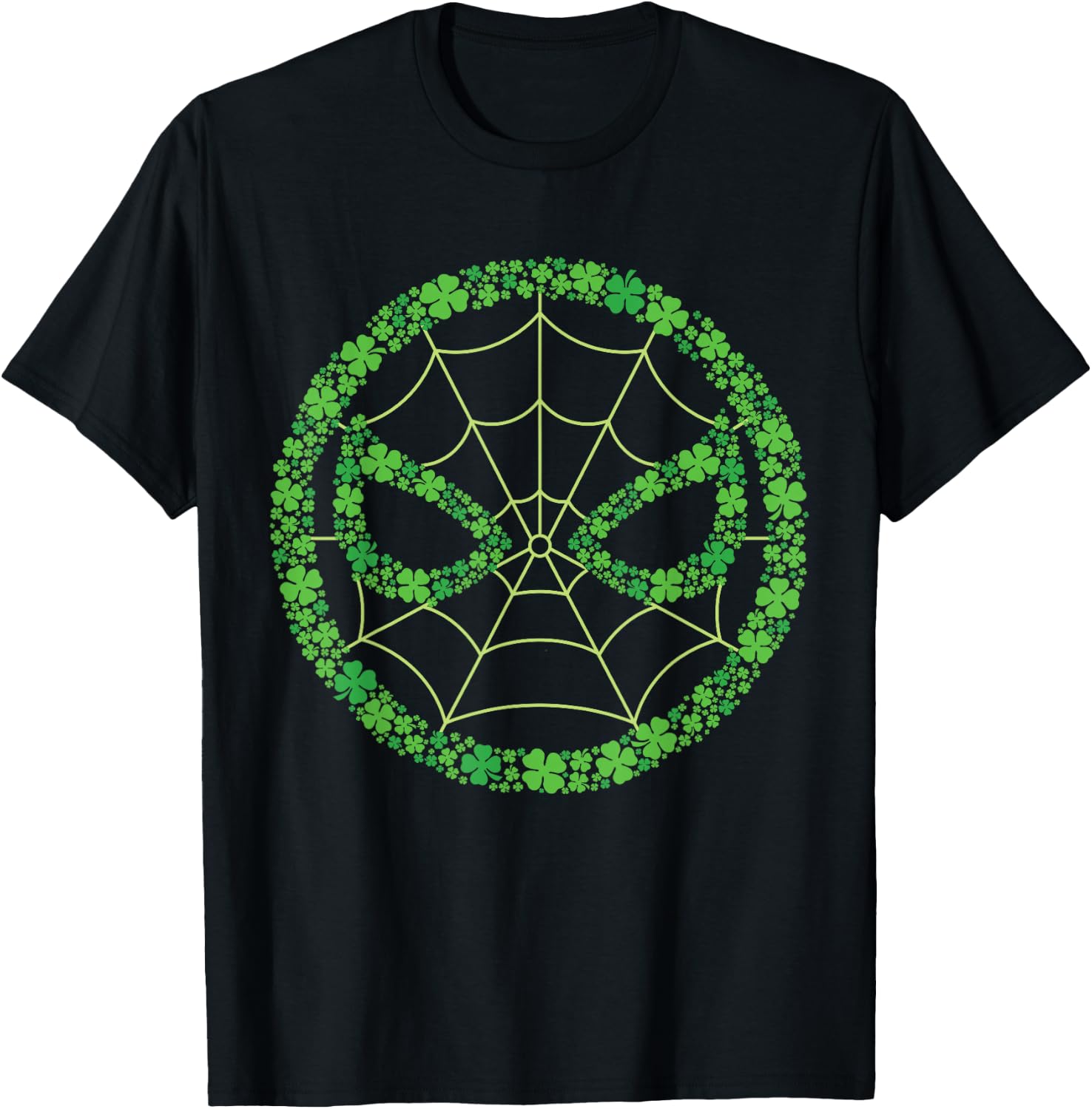 Marvel Spider-Man St. Patrick's Day Green Clover Mask Logo T-Shirt