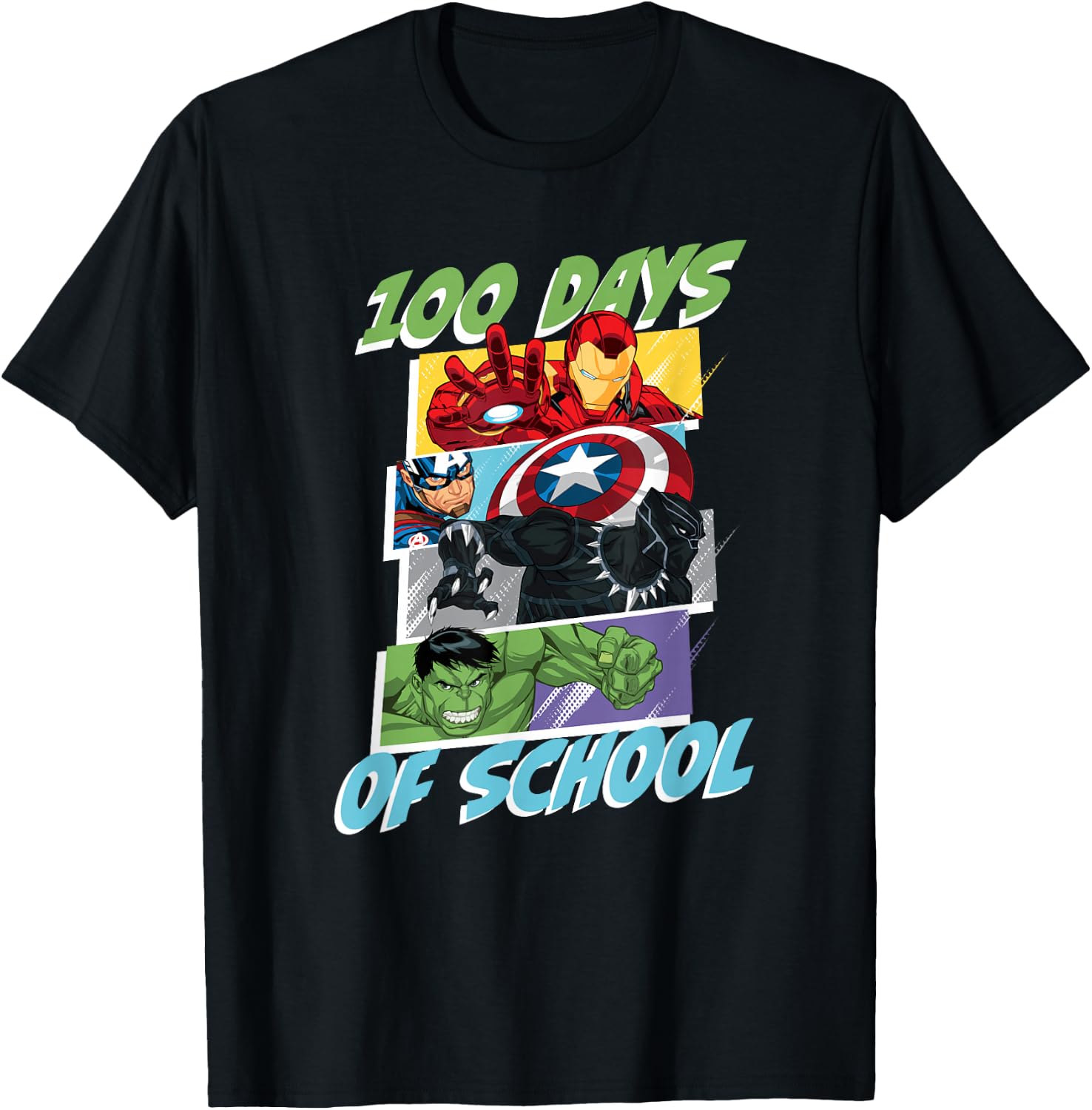 Marvel Super Heroes Avengers 100 Days of School 100th Day T-Shirt
