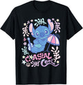 Disney Stitch Fluffy Summer Vibes Coastal Cool T-Shirt