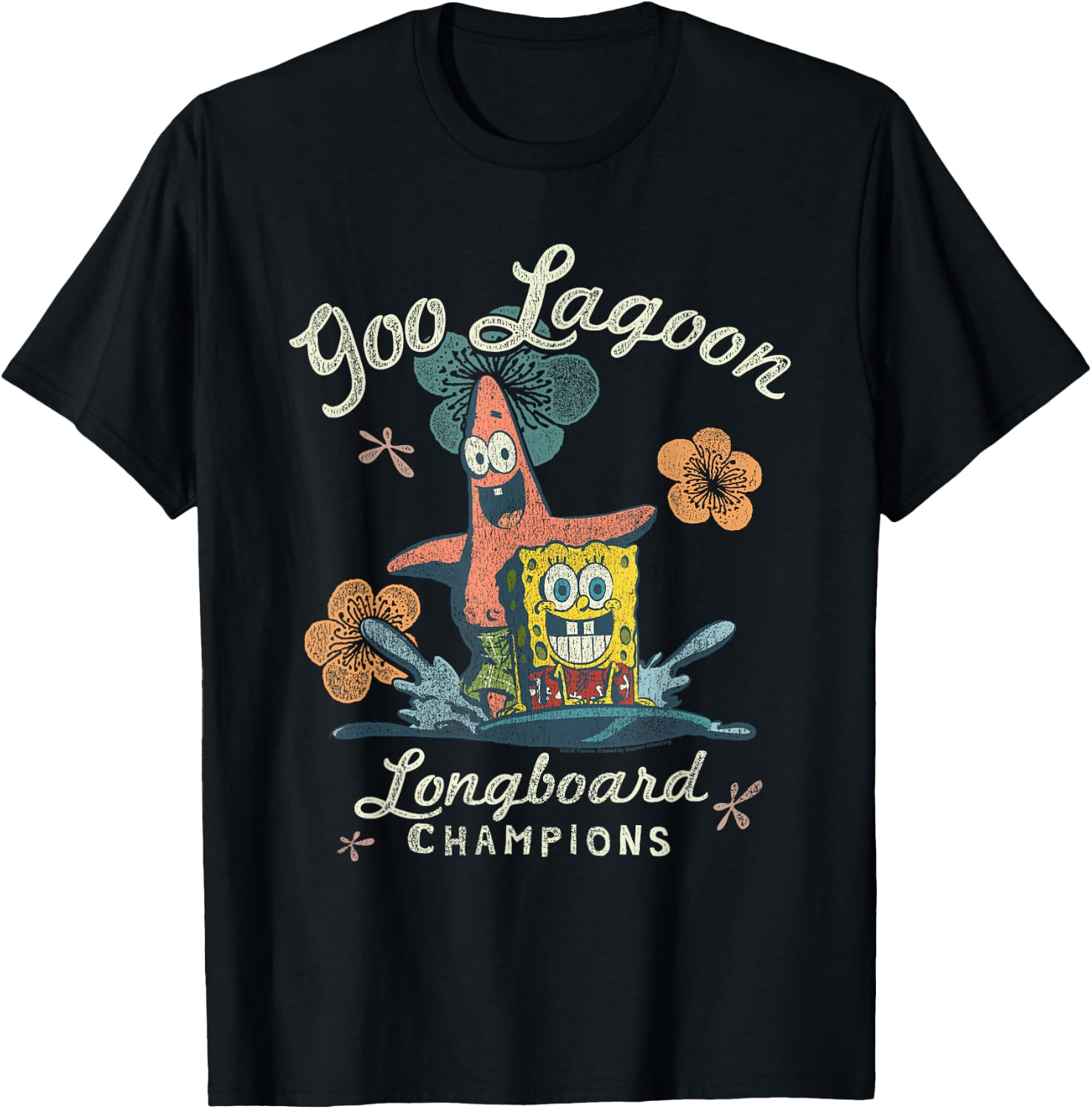 Goo Lagoon Longboard Champs Retro Surfing Cartoon T-Shirt