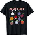 One Piece Anime Devil Fruit Varieties Illustration T-Shirt
