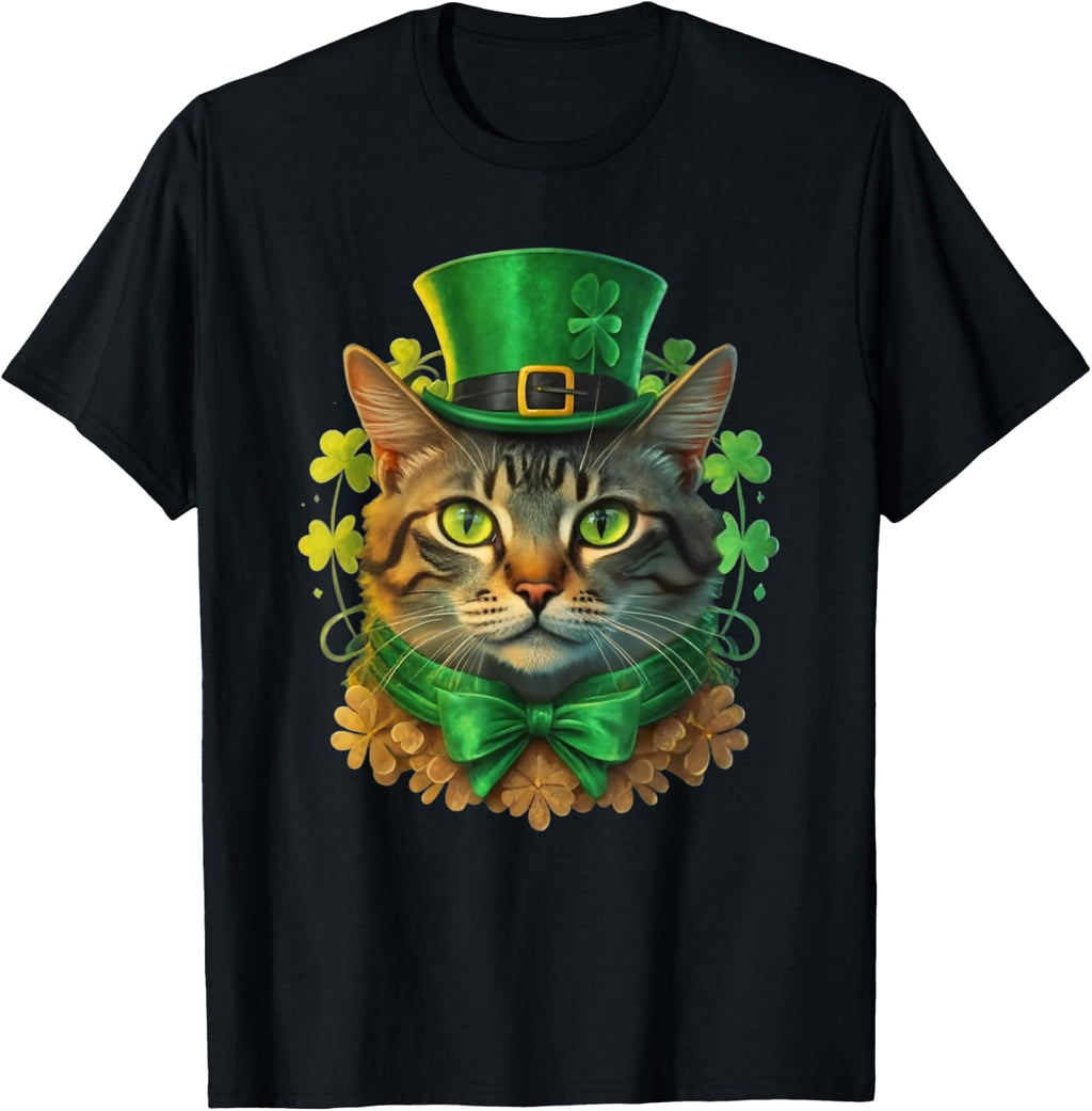 Cat St Patricks Patrick's Day For Men Women Kids Toddlers T-Shirt