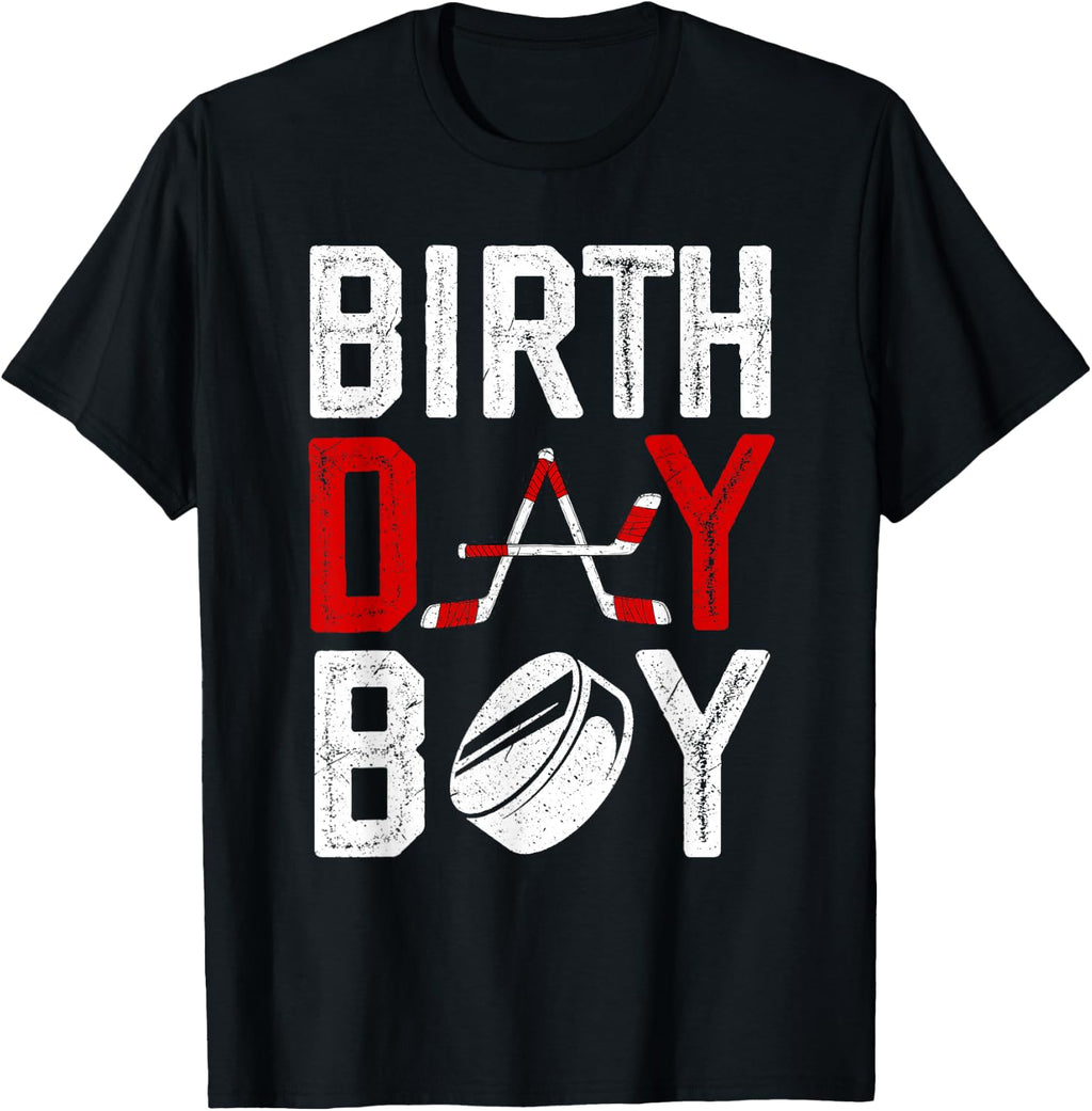 Boy Birthday Party Decorations Hockey Winter Sports Fans T-Shirt