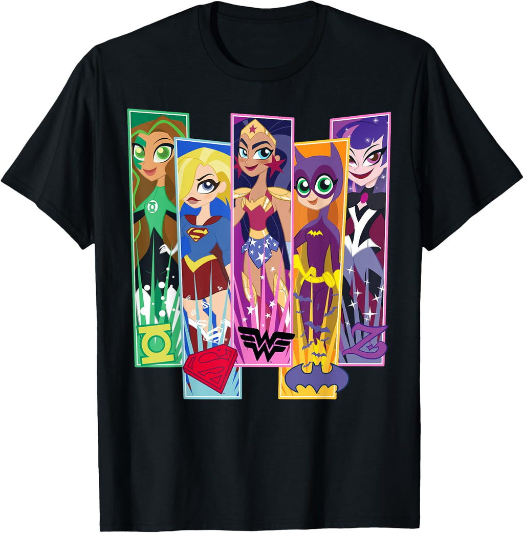 DC Comics Super Hero Girls Character Panels T-Shirt