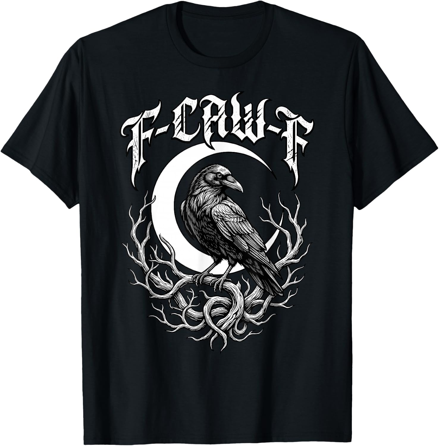 F-Caw-F Crow Raven Moon Gothic Funny Spooky Halloween T-Shirt