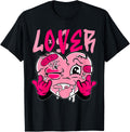 Pink Loser Lover Pink Drip Heart Matching Tee for Men Women T-Shirt