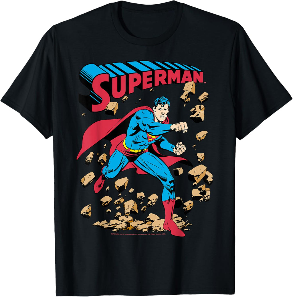 DC Comics Superman Smash Rocks Vintage Poster T-Shirt