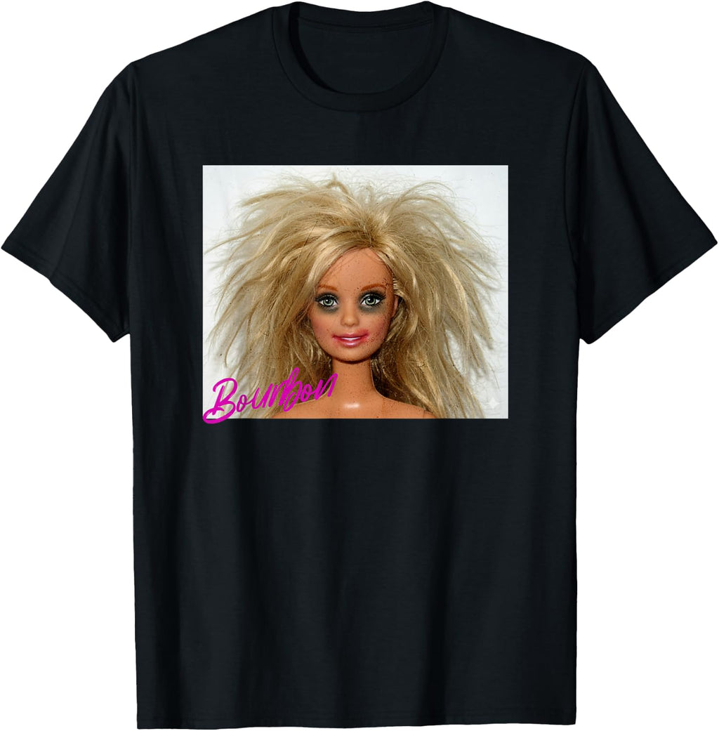 New Funny Distressed Doll Face Meme, Bourbon T-Shirt