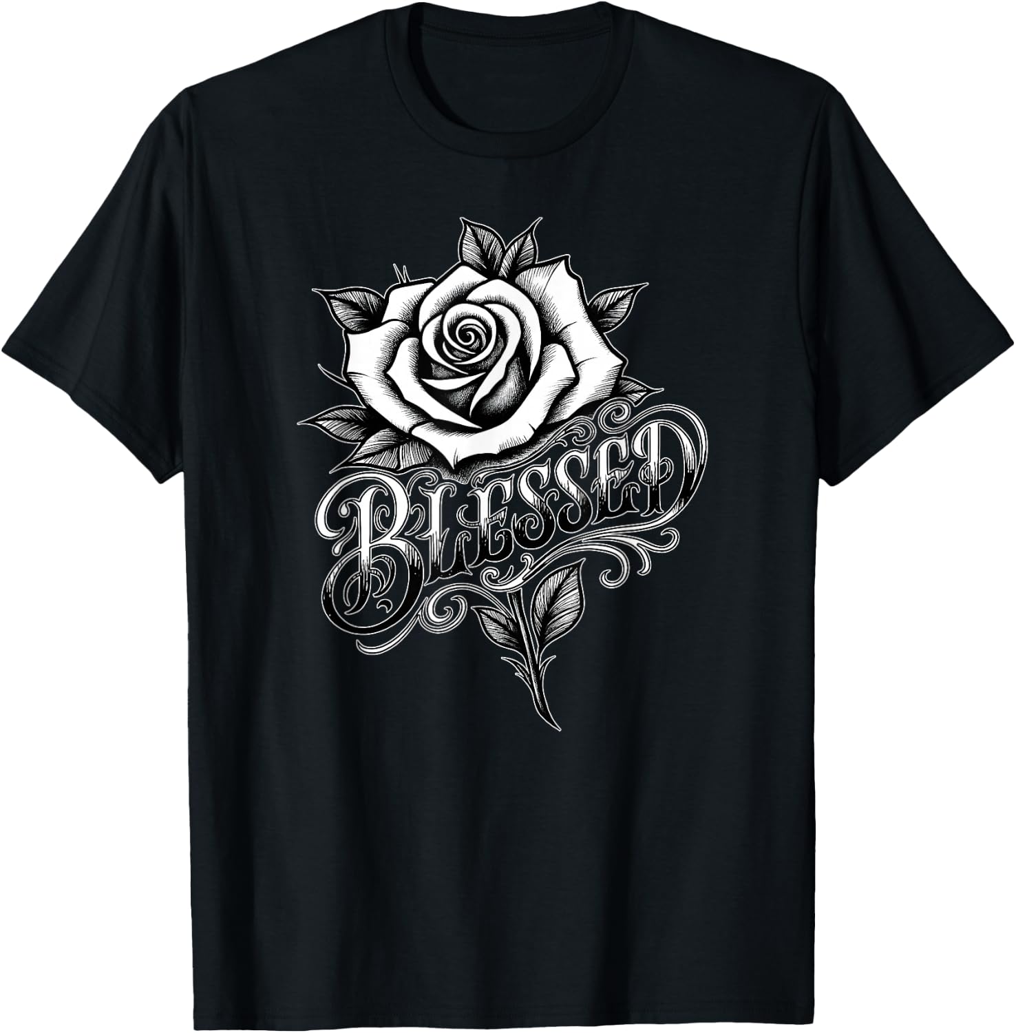 Blessed Chicano Tattoo Art Rose Chola Cholo Chicana Mexican T-Shirt