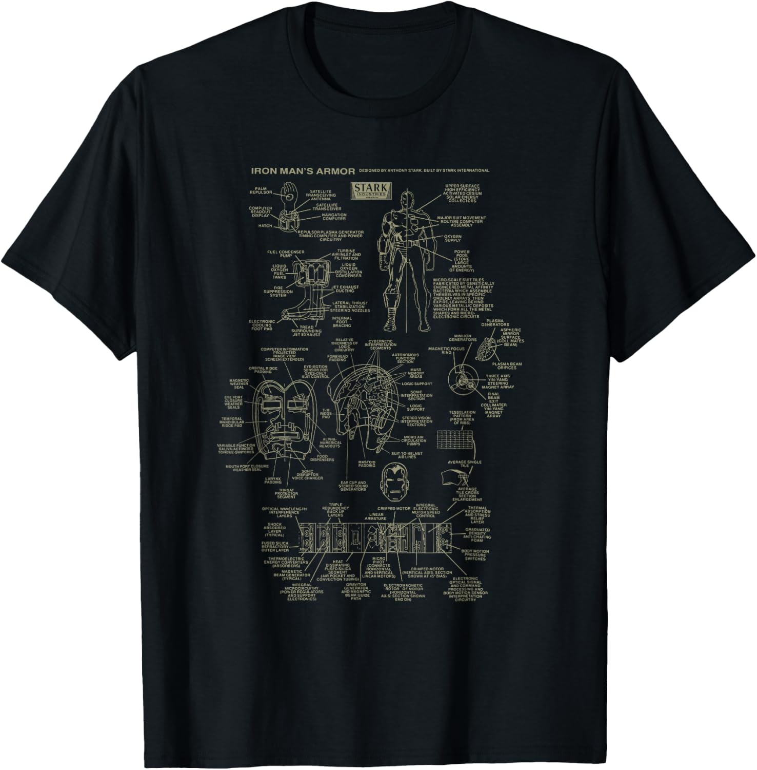 Marvel Iron Man Stark Industries Armor Details T-Shirt