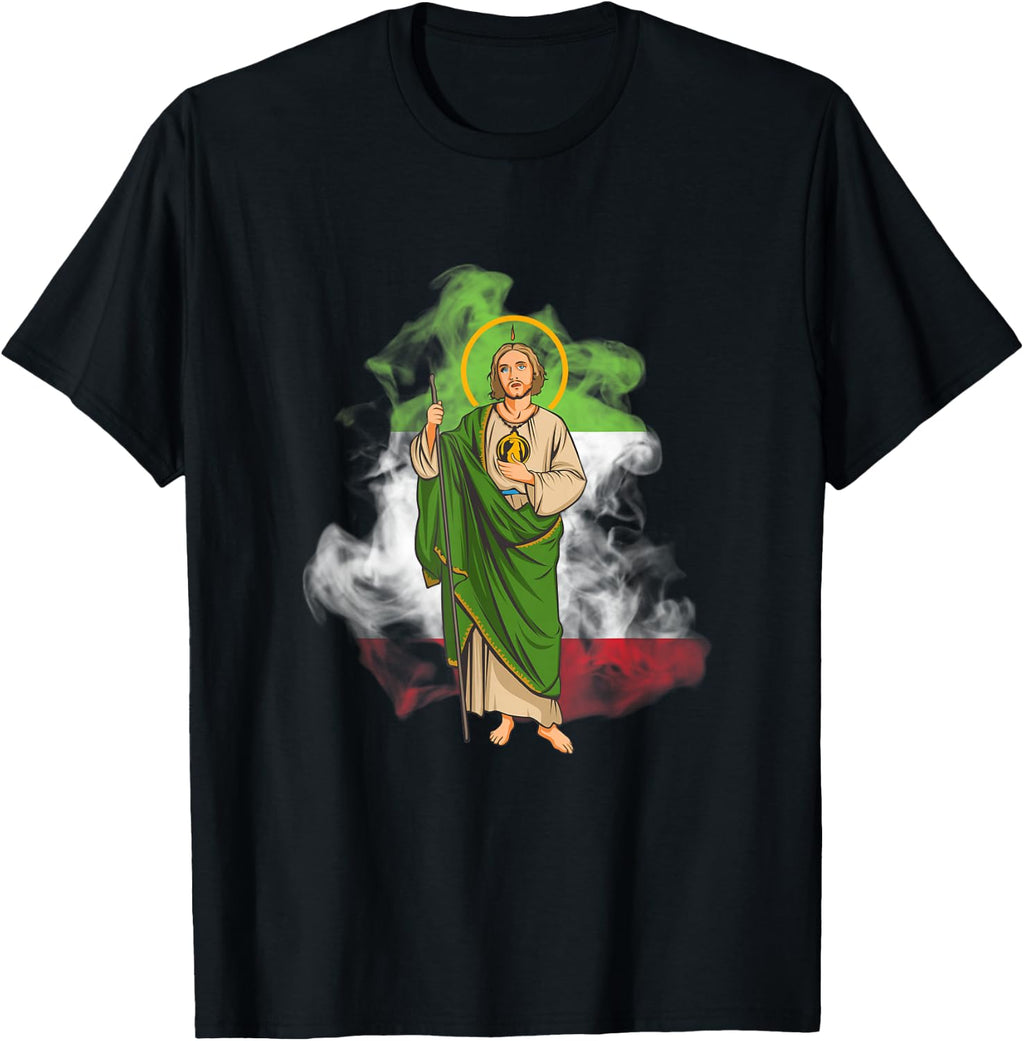 San Judas Tadeo con Bandera de México T-Shirt
