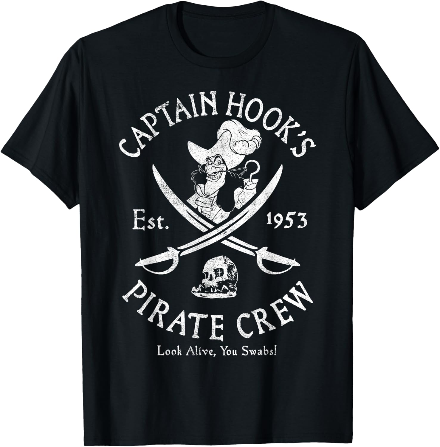 Disney Peter Pan Captain Hook Pirate Crew Est 1953 Logo T-Shirt