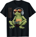 Funny Gamer Frog Art Japanese Vintage Boys Teens Men Gaming T-Shirt