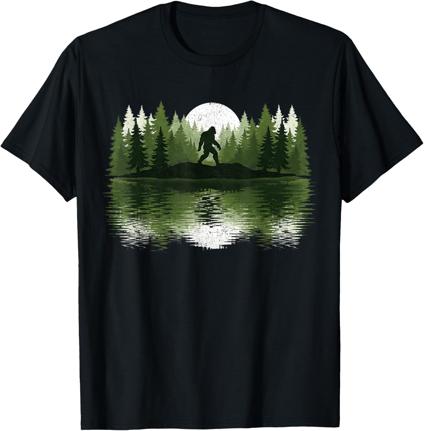 Bigfoot Walking Forest Sasquatch Woods Parks Men Women T-Shirt