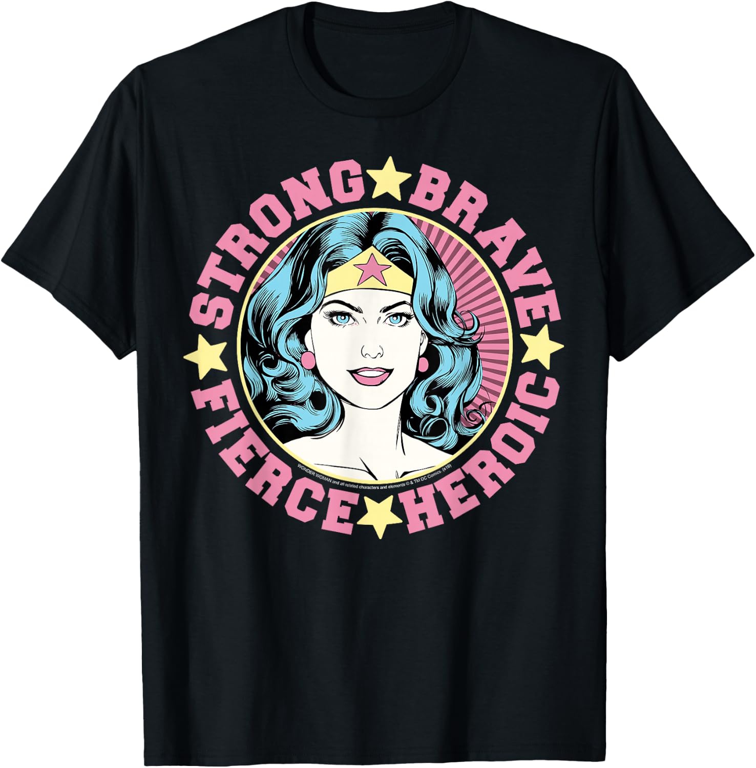 DC Comics Wonder Woman Strong Brave Vintage Wrap Around T-Shirt