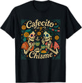 Cute Cafecito y Chisme Halloween Skeleton Dia De Los Muertos T-Shirt