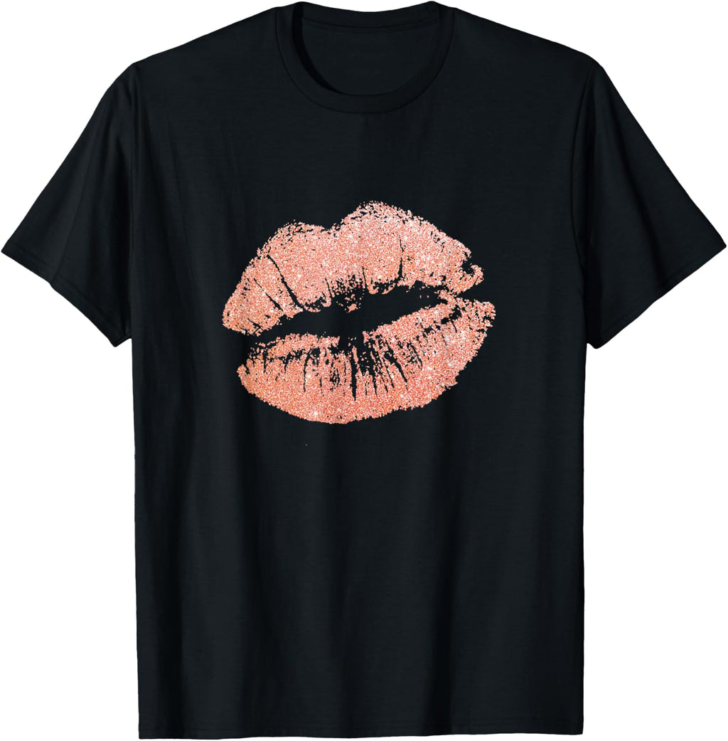Rose Gold Lipstick Kiss T-Shirt T-Shirt