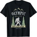 Olympic National Park Shirt Vintage Bigfoot Washington Gift T-Shirt