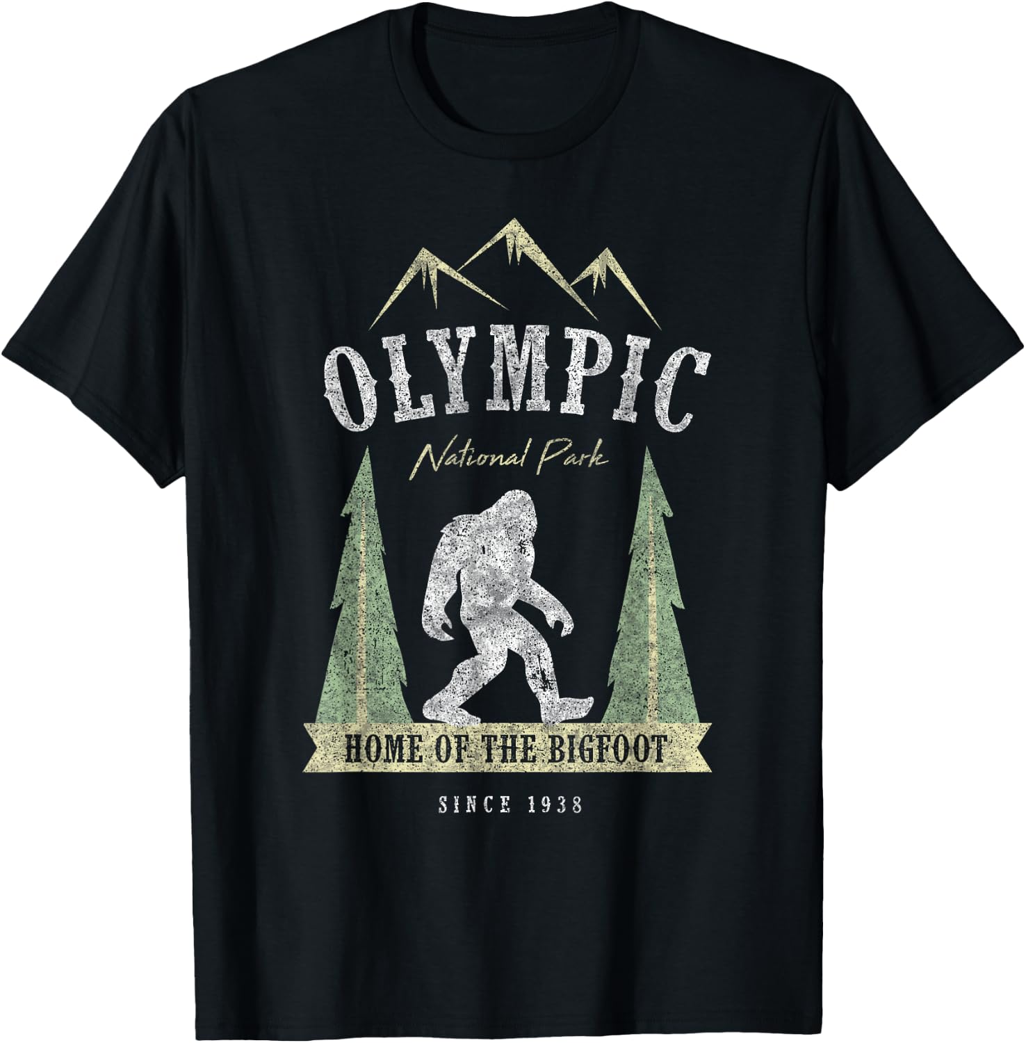 Olympic National Park Shirt Vintage Bigfoot Washington Gift T-Shirt