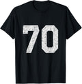 #70 Jersey Uniform Varsity Sports Number, 70th Birthday T-Shirt