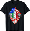 Italian American Flag T-Shirt America Italy Roots Italian T-Shirt