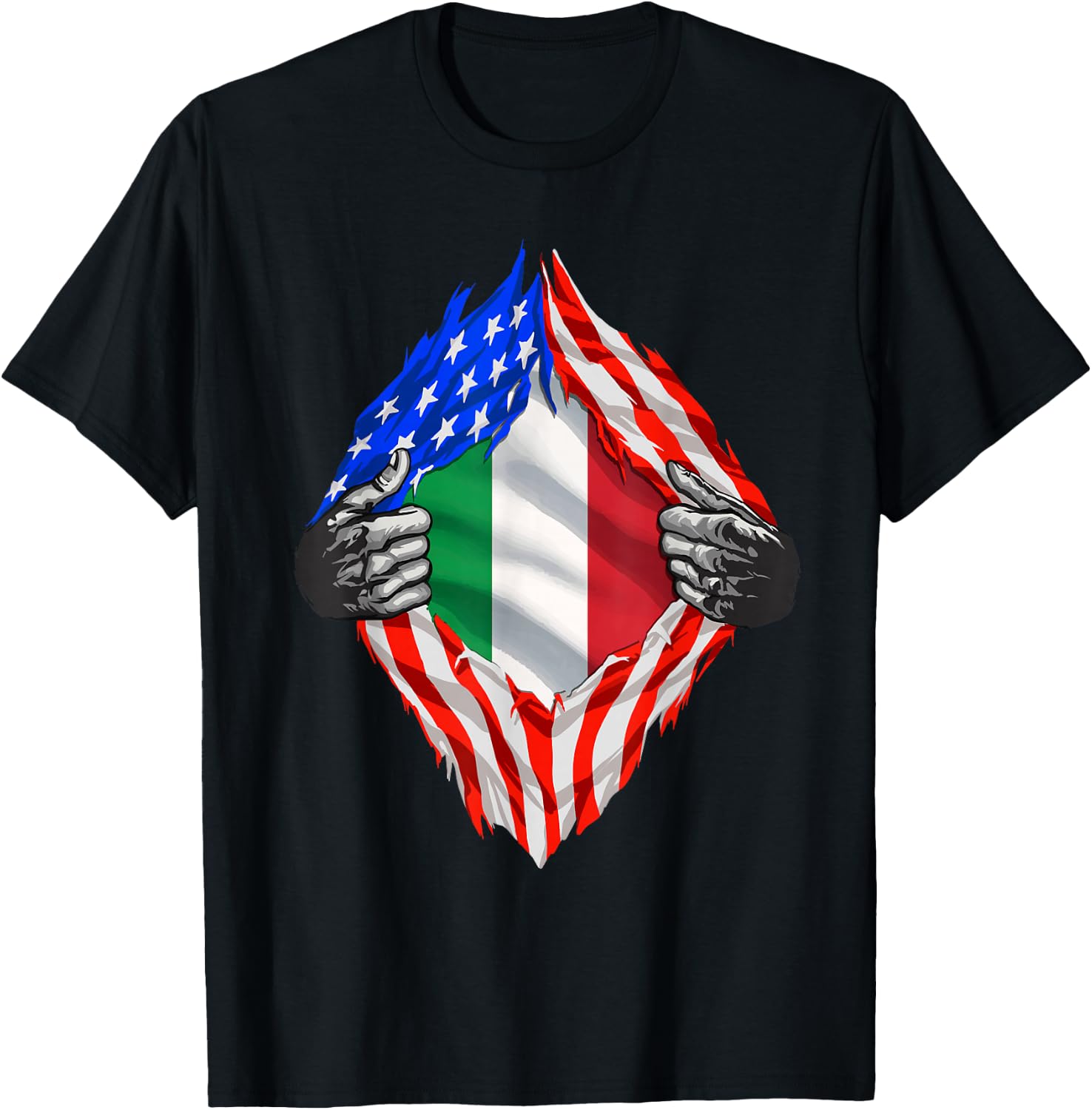 Italian American Flag T-Shirt America Italy Roots Italian T-Shirt
