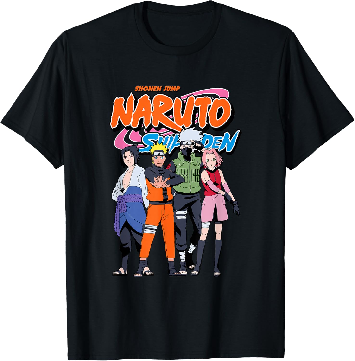 Naruto Shippuden Team 7 with Naruto Logo Anime T-Shirt