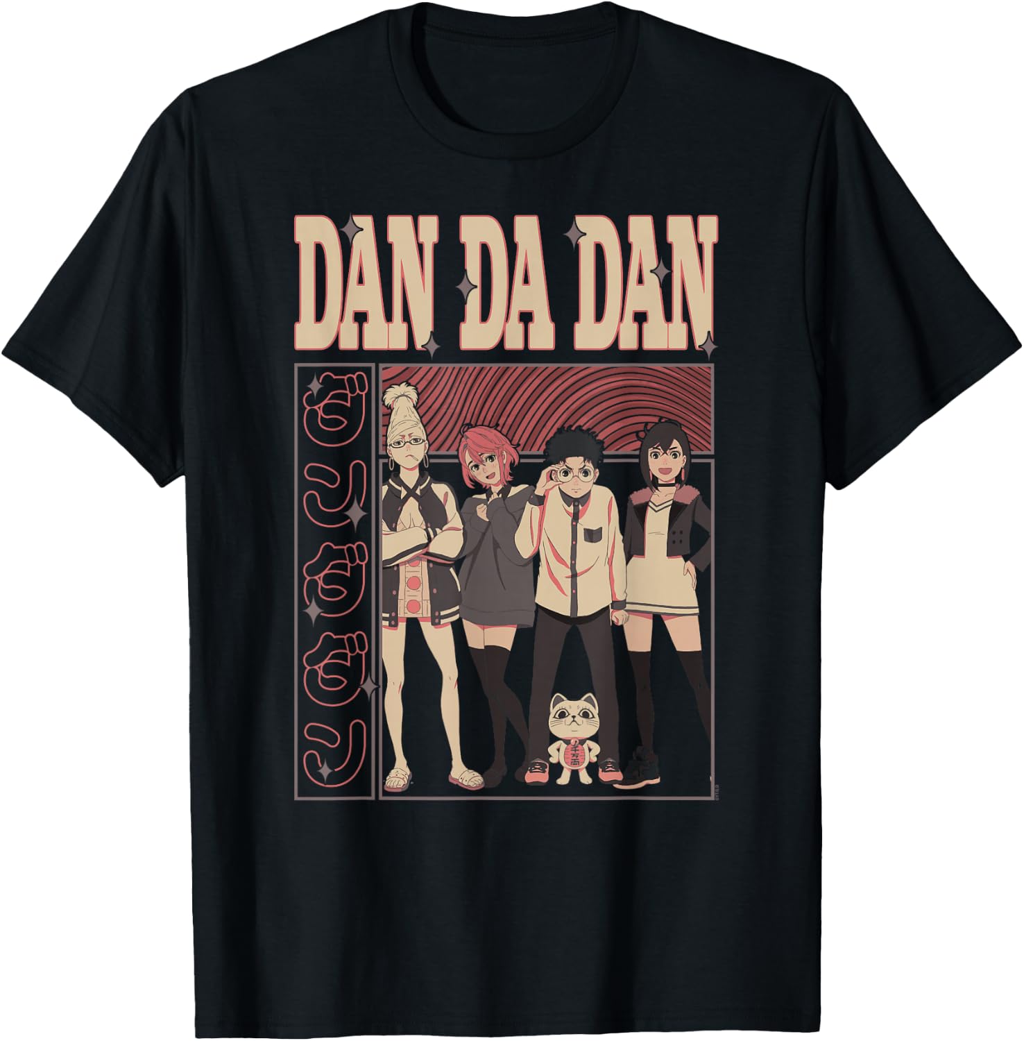 Dan Da Dan Cast of Characters with Kanji Anime T-Shirt