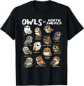Owls of North America Shirt Birdwatcher Bird Lover Owl Lover T-Shirt