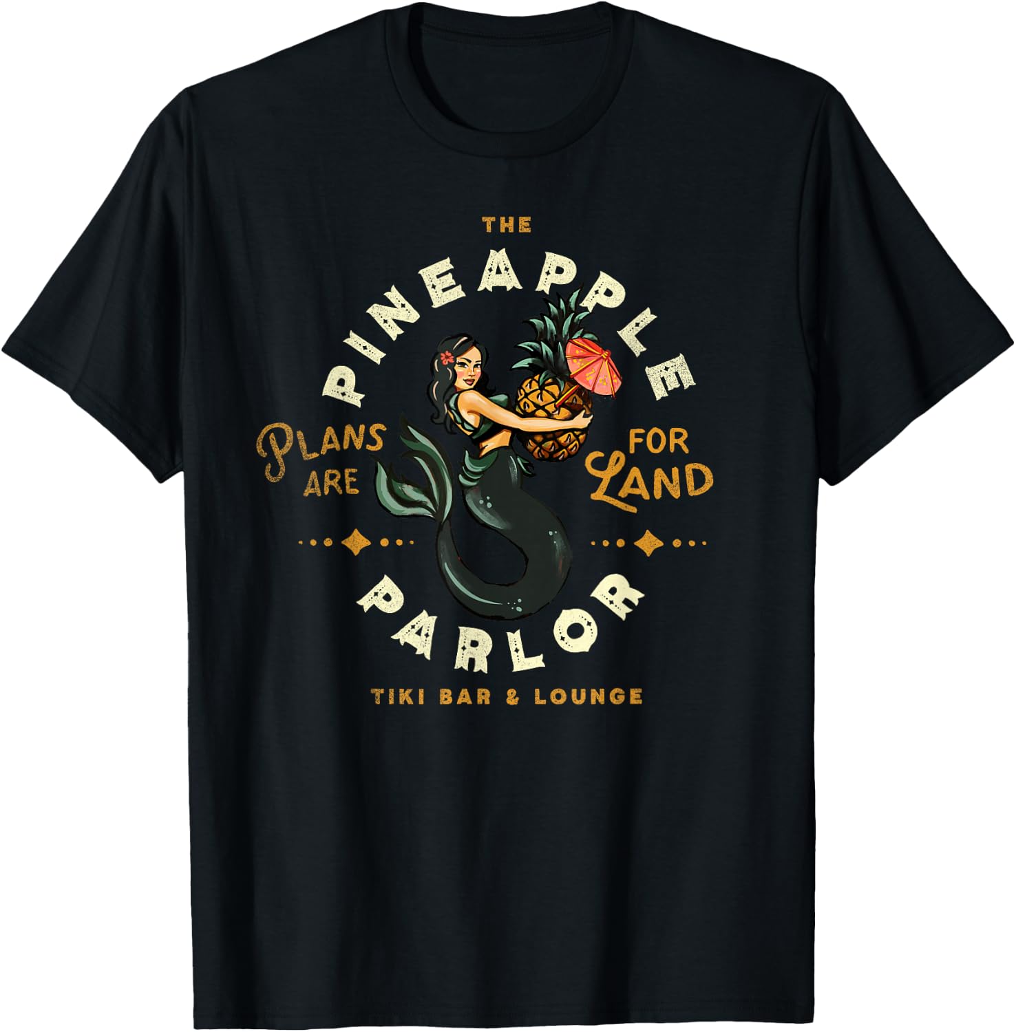 The Pineapple Parlor: Vintage Nautical Pinup Mermaid Travel T-Shirt