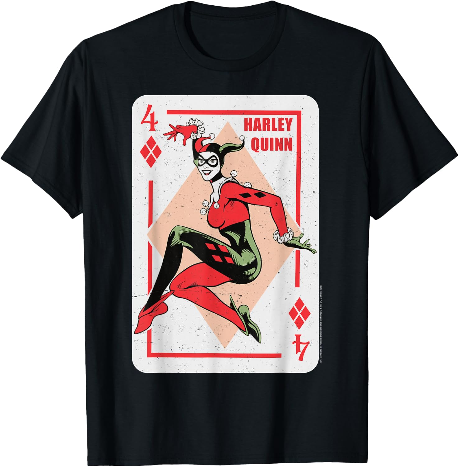 DC Comics Batman Harley Quinn Playing Card T-Shirt Small