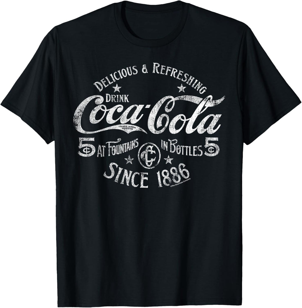 Coca-Cola Delicious And Refreshing Distressed Sale Sign Logo T-Shirt