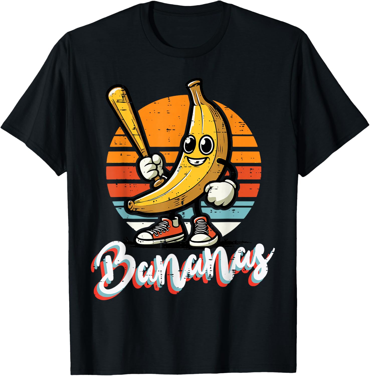 Banana Sunset Retro Fruit Boys Kids Men T-Shirt