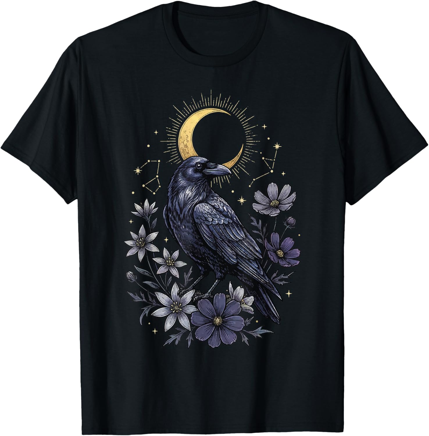 Raven Cottagecore Moon Flower T-Shirt
