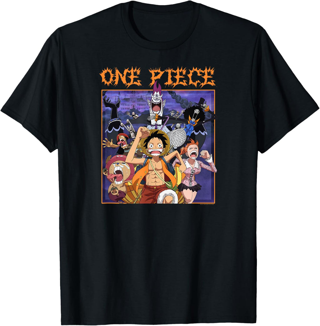 One Piece Anime Running Scared Heavy Metal Logo T-Shirt