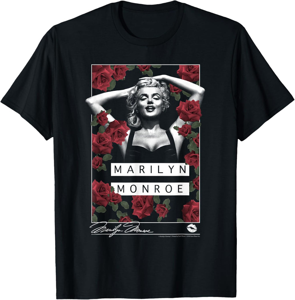 Marilyn Monroe Rose Garden Silhouette T-Shirt Small