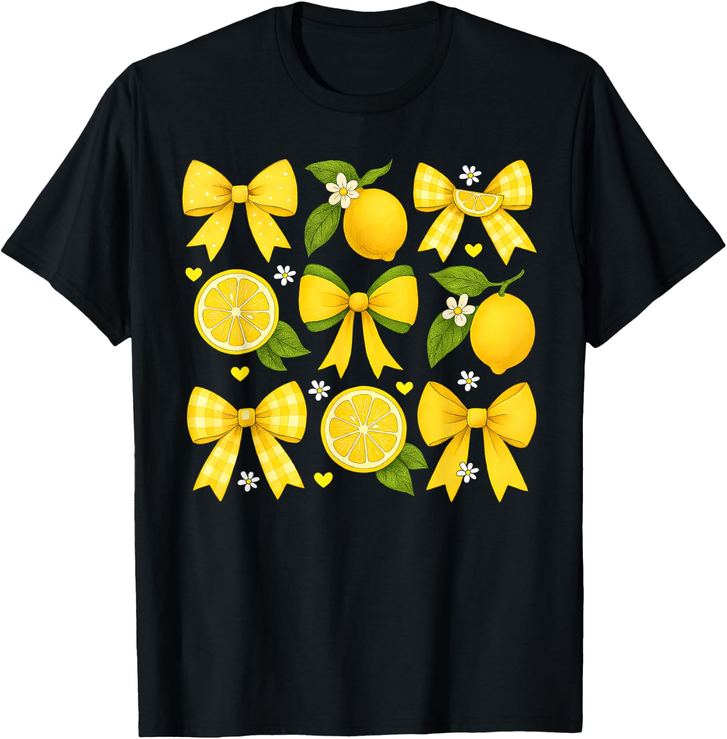 Cute Lemon Tropical Fruits Coquette Bows Summer Girl Women T-Shirt
