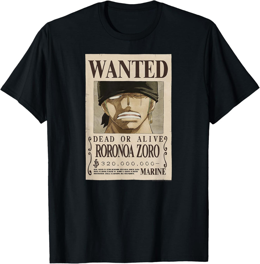 One Piece Anime Roronoa Zoro Wanted Poster T-Shirt