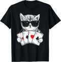 Cat Play Poker Gambling Casino Dealer Poker Player Gambler T-Shirt
