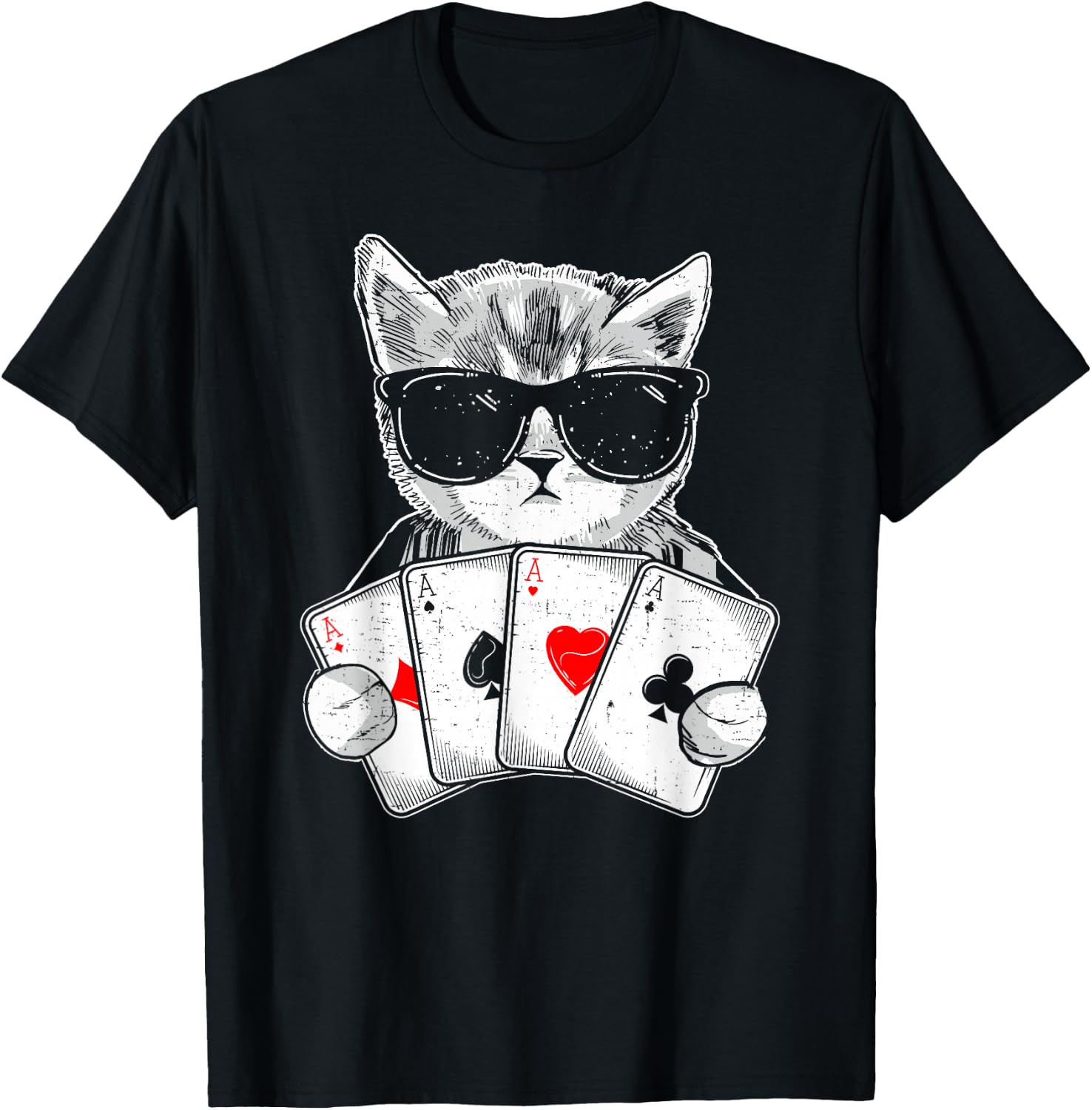 Cat Play Poker Gambling Casino Dealer Poker Player Gambler T-Shirt
