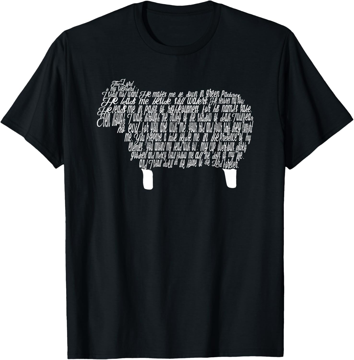 Psalm 23 Bible Scripture Lamb T-Shirt