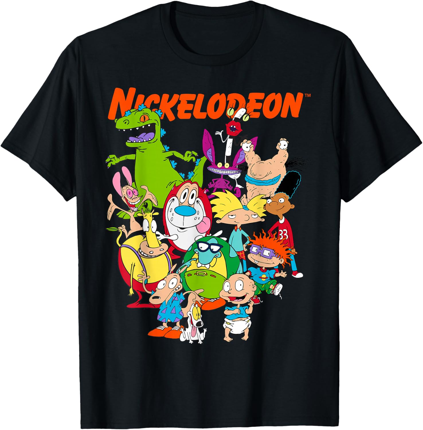 Nickelodeon Group Shot All Retro 90s Characters T Shirts for Men and Women Tees