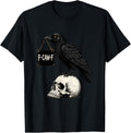 F-CAW-F Funny Raven Skull Halloween Gothic Graphic T-Shirt