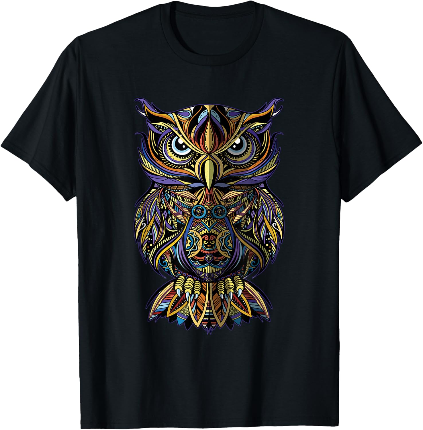 Cool Geometric Owl Unique Avian Architecture Owl Art T-Shirt