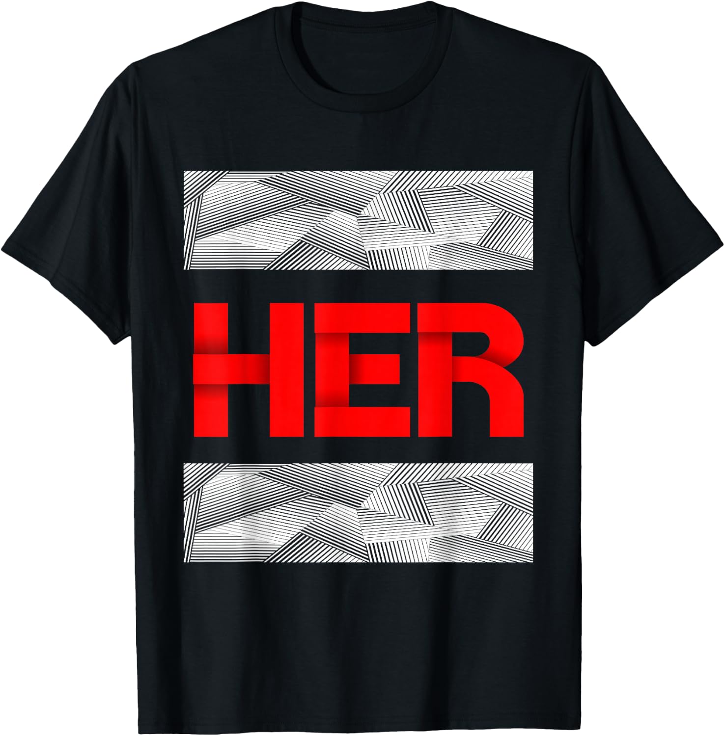 Red & White She is HER Red & White Color Graphic T-Shirt