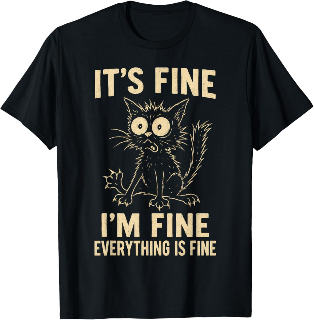 Funny Cat Graphic Tee Men Women Kids Weird Crazy Meme Cat T-Shirt