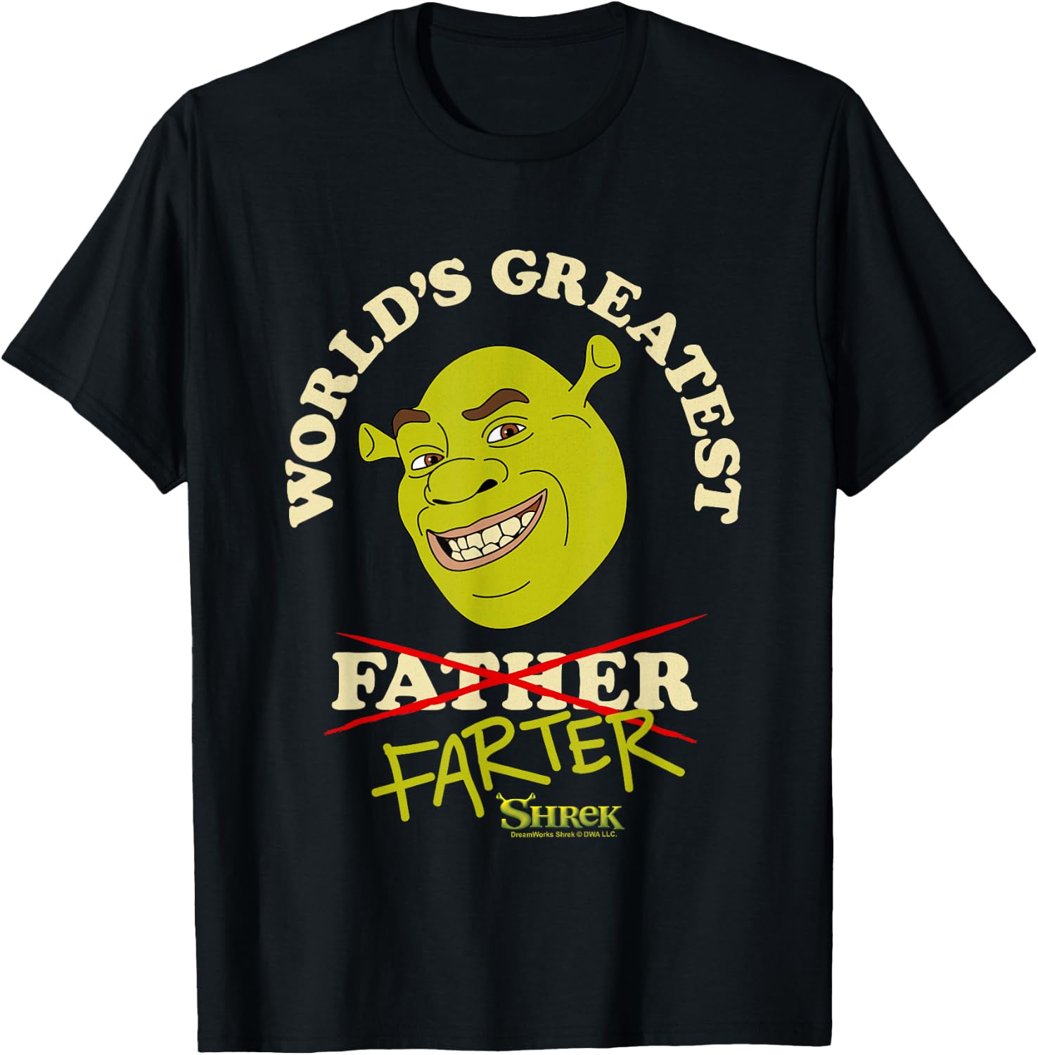 Shrek Father's Day World's Greatest Farter Big Chest Logo T-Shirt